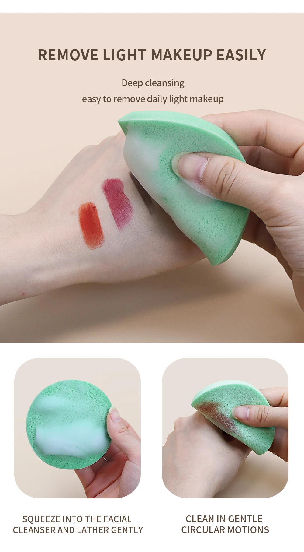 ANNAFRIS 12PCS Gesichts Reinigen Waschen Pad Kosmetische Puff Druck Reinigung Schwamm Make-Up Schönheit Reinigung Werkzeug – Detail 4