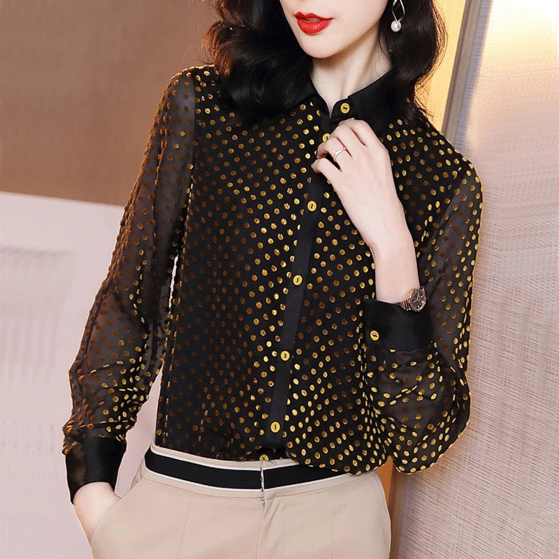 polka dot womens blouse