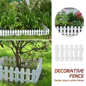 

Christmas Tree Fence 50*30cm Plastic Xmas Decor Countryside DIY Flower Pots Plastic Fence Christmas Decorative Fence White