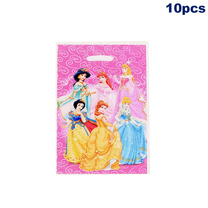Disney Theme Cartoon Plastic Candy Gift Bag Party Bag kids Favor Party Decoration Cookies Storage Bag Shopping Gift Bag 6Pcs Set