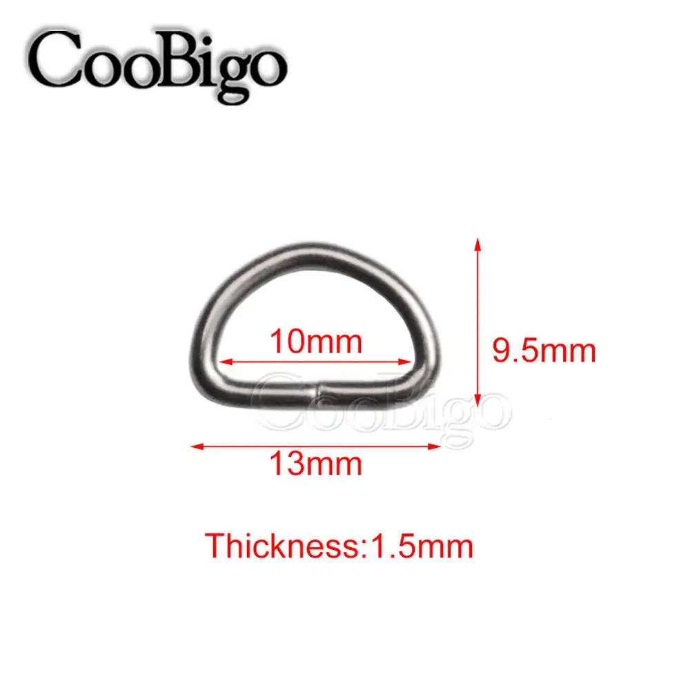 10mm Black Nickel 10 шт 5 размер выбрать металл 3/"~ 1" ди D кольцо Пряжка Кожа ремесло ремень Домашние животные воротник, тканевая лента рюкзак сумка Запчасти Швейные аксессуары - Цвет: 10mm Black Nickel