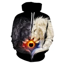 

Unisex Clothing Spring and Autumn 3d Printing Sportswear Novelty Flame Lion Hoodies Men's Animal Clothing Hoodies Funny Sweatshi