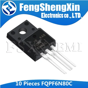 

10PCS FQPF6N80C TO-220 6N80C 6N80 TO220 FQPF6N80 TO-220F MOSFET transistor