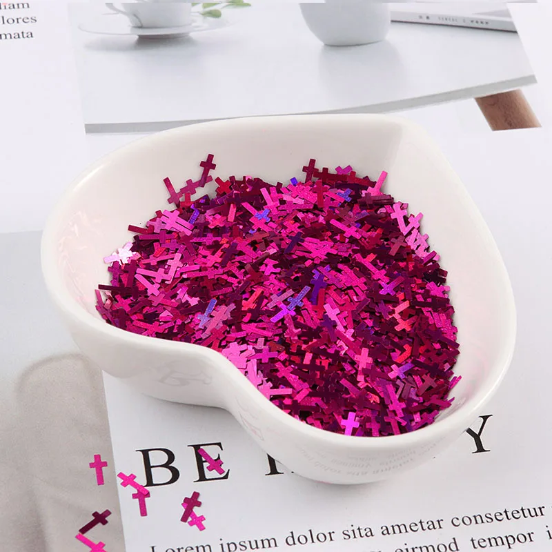 LC/Cross/Crystal slime/10 граммов блестки ПВХ плоские для DIY изготовления карт крафт цветная коллекция