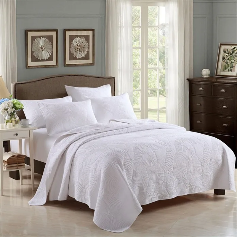 3pcsquiltedbedspreadpillowcasethickbedsheetstichingbedcover