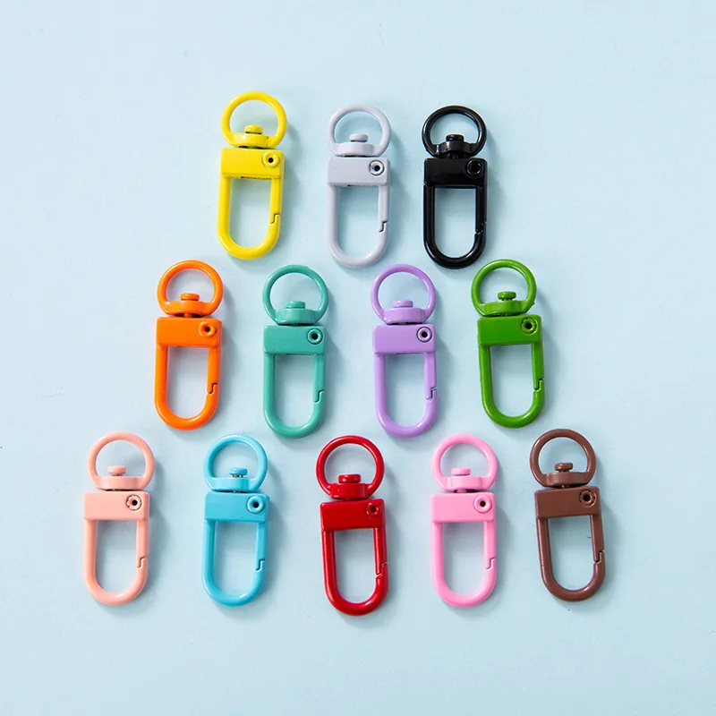 10pcs Metal Painted Colorful 12x33mm Rotatable Lobster Clasp Dog