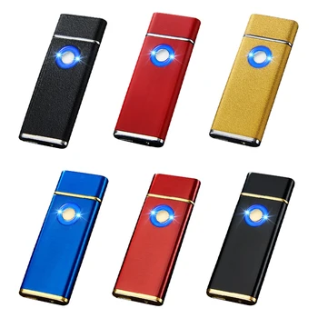 

Flameless Windproof Electric Lighter Dual Arc Plasma Cigarette Lighter Usb Rechargeable Touch Induction Screen Windproof Lighter