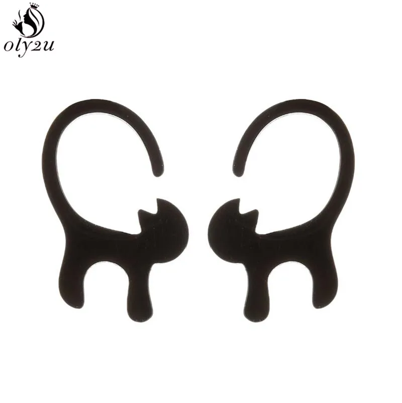 Cartoon-Tier-Katzen-Ohrringe für Frauen Modische Kätzchen-Ohrringe Edelstahl Hundepfoten-Ohrstecker Mädchen-Schmuck Pendientes Großhandel – Detail 5