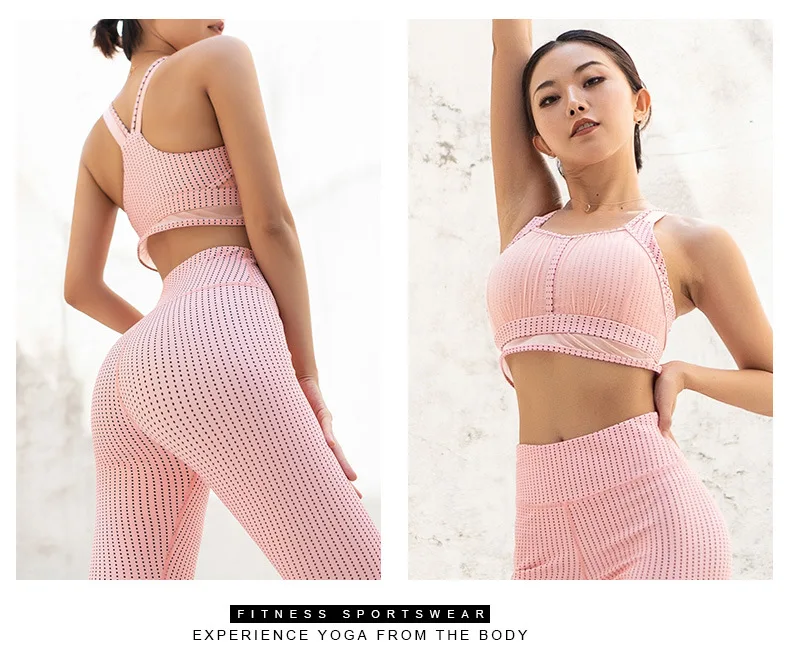 Yoga 2 Pieces Set Workout Clothes for Women Sports Bra+Leggings Set Sports Wear Gym Running Clothing Athletic Women's Tracksuits