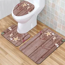 T Starfish Shell 3 шт. комплект коврик для туалета нескользящий коврик для ванной ковер для домашнего декора фланелевое одеяло Пол Дверной Коврик