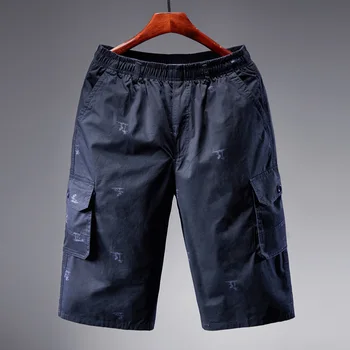 

2019 Men's Shorts Leisure Seven Points Pants Big Code Printing Elastic Waist Big Code Overalls Chao