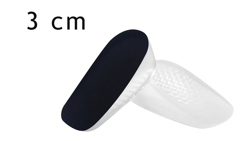 Black Add 3cm Demine силиконовые гелевые подпяточники для мужчин и женщин, увеличивающие рост половинные стельки, амортизирующие вставки, подтягивающие подошву для обуви, увеличивающие рост - Цвет: Black Add 3cm