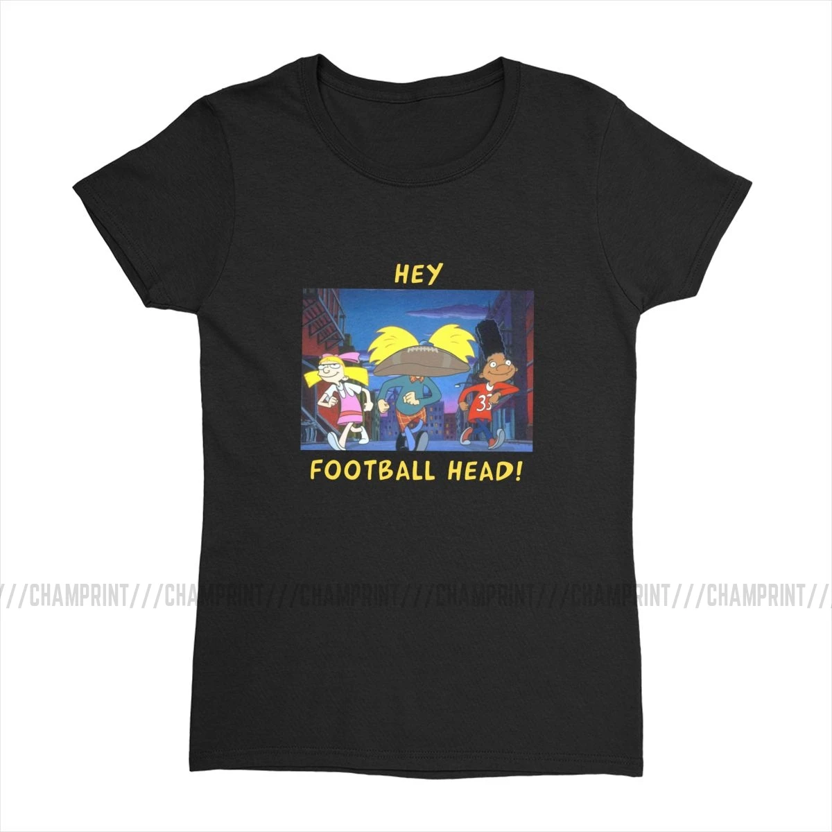 Женские футболки Hey Arnold football Head 90s с героями мультфильмов Джералд Адамс Helga, модные хлопковые топы, футболки, Корейская женская одежда