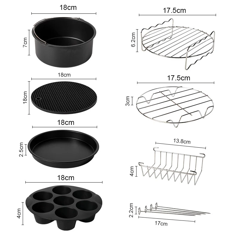 12pcs 9 Inch Fit for Airfryer 5.2-6.8QT AirFryer Accessories