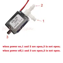 Válvula solenoide elétrica, micro direcional, de duas posições, 6v, 12v, 24v, gás, válvula de controle de fluxo de ar