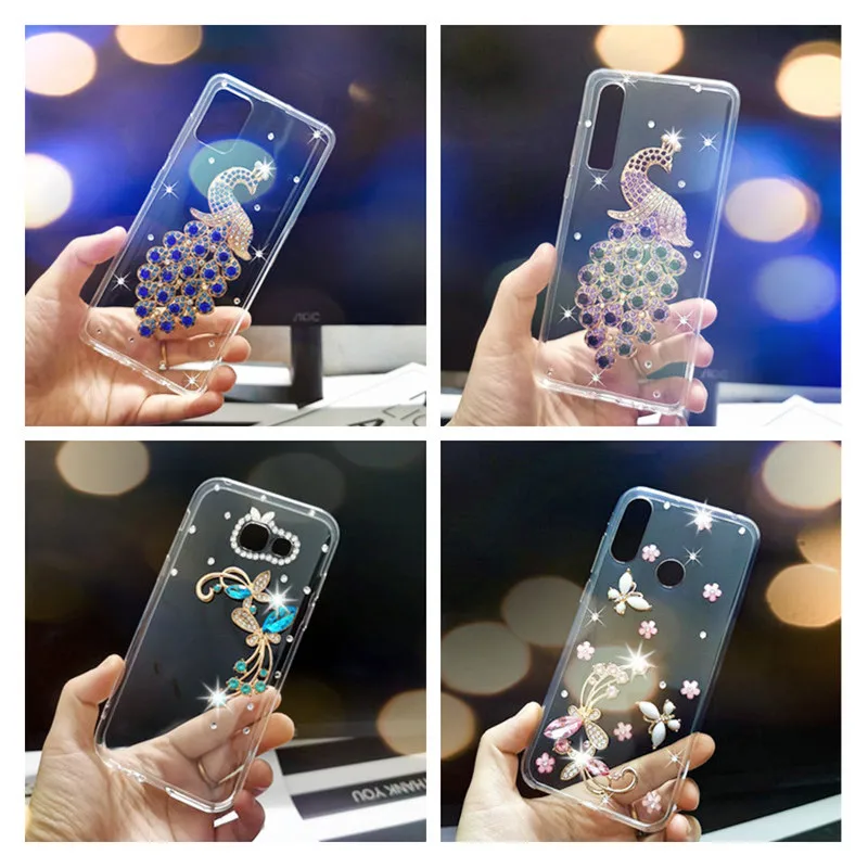 Shiny Rhinestone silicone Cover Case For Samsung galaxy A71 S21 A21S A51 A41 A40 A31 M31 A20 A7 A5 S20 Ultra Note 10 Phone | Мобильные