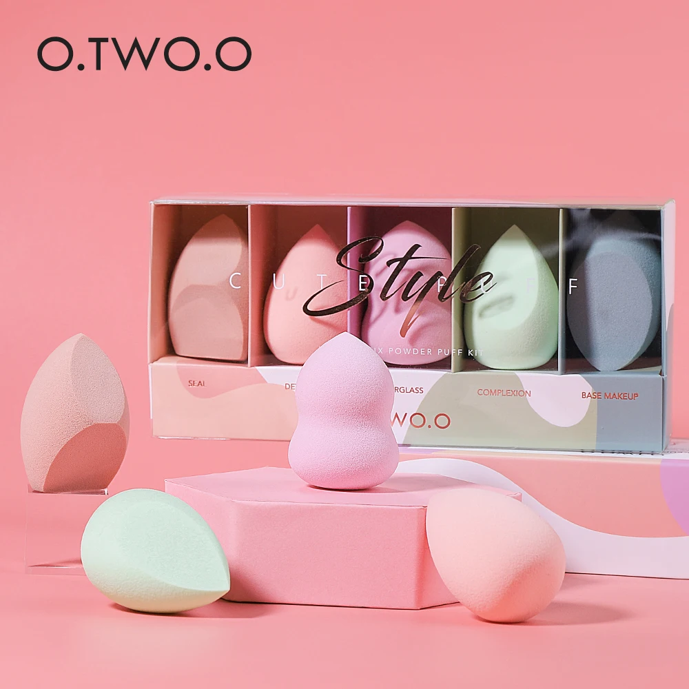 O.TWO.O 5 Pcs Makeup Sponge Set Professional Cosmetic Puff For Foundation Concealer Cream Make Up Puff Set Official Products