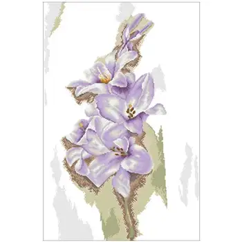 

Purple flowers patterns Counted Cross Stitch 11CT 14CT 18CT DIY Chinese Cross Stitch Kits Embroidery Needlework Sets
