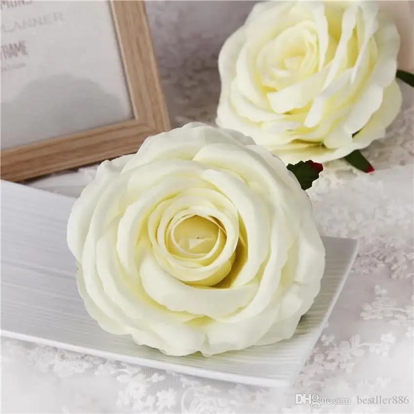 9cm Artificial Rose Flower Heads Silk Decorative Flower Party