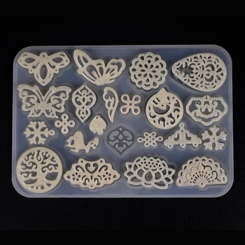 

1PCS Translucent Silicone Mold Vintage Hollow Earring Pendant DIY Jewelry Making Tool Moulds UV Epoxy Resin Decorative Craft