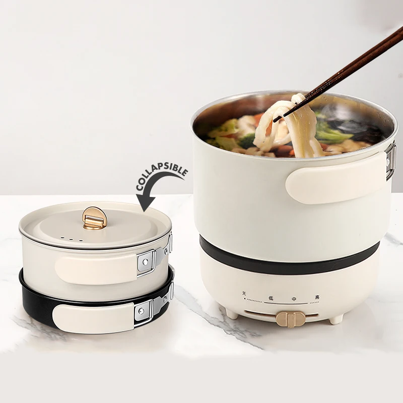  220V Multifunction Electric Hot Pot with Folding Handle Mini Portable Travel Induction Cookers Spli