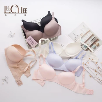 

Breathable one piece non marking underwear women's silk non steel ring mulberry silk sexy small chest gathered comfortable bra