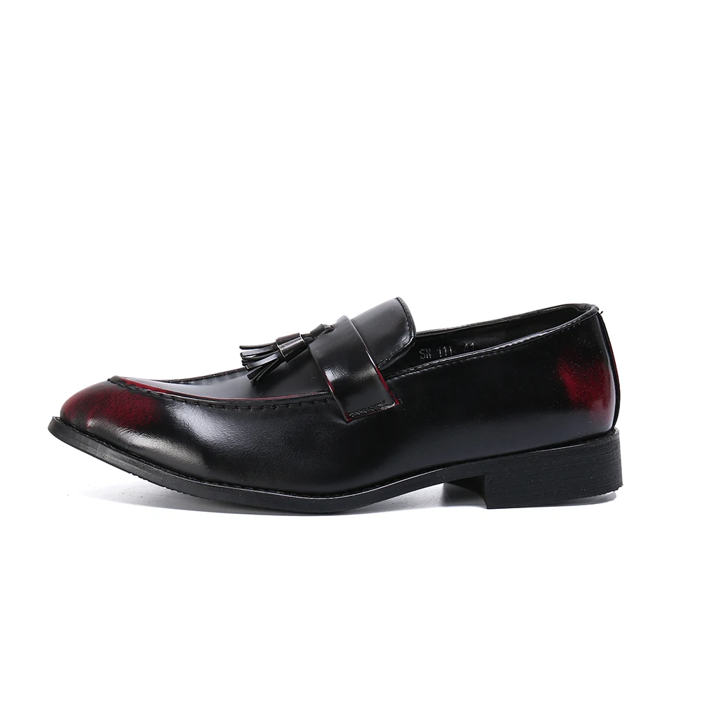 Elegant Gradient Color Formal shoes men Fashion Tassel decorate Dress Shoes Slip On Casual Office Oxford Shoes For Men zapatos