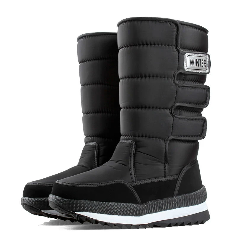 High Top Snow Boots Men Shoes Winter Plus Velvet Super Warm Cotton Shoes Man Black Camouflage Big Size 39-47 Cold-proof Boots