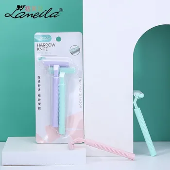 

Two fork-loading knives, non-slip t-type razor stainless steel blade hair remover armpit hair knife