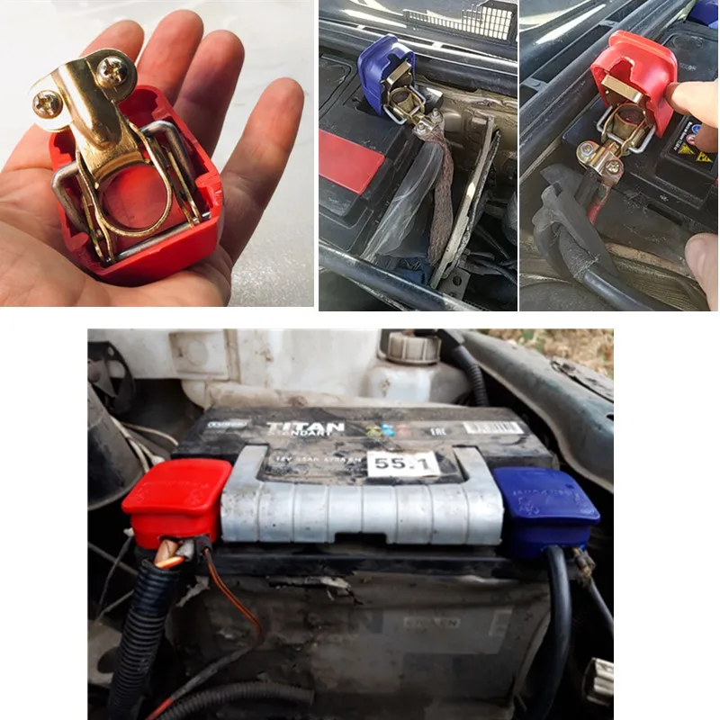 1 пара клеммы автомобильного аккумулятора зажимы соединителя 12V красного и