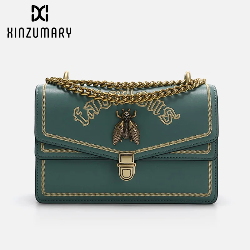 

Chain Small Square Bag for women 2019 New wild Shoulder bags Female Vintage bee Handbags Ladies Messenger Bags Purse bolso mujer