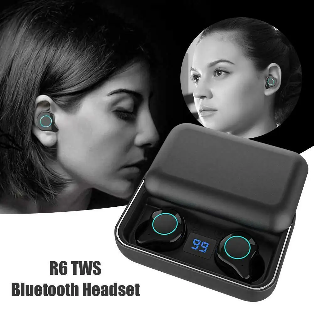 V5.0 Bluetooth стерео наушники беспроводные IPX7 водонепроницаемые сенсорные наушники гарнитура 2600 мАч батарея светодиодный дисплей USB чехол для зарядки