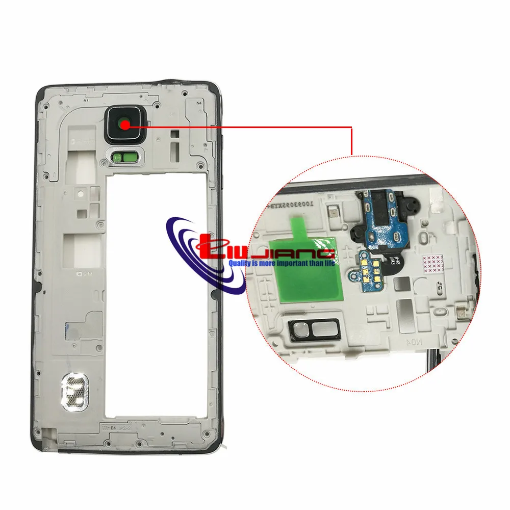 Корпус с задней рамкой для samsung Note 4 N910 N910F N910C N910A средняя рамка пластина и объектив камеры громкий динамик