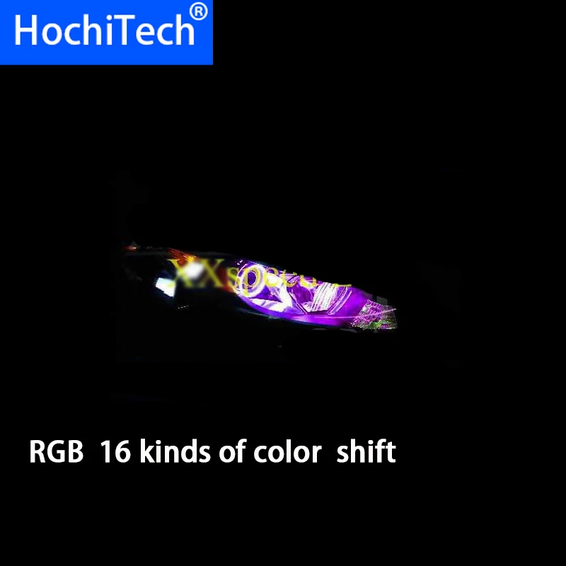 2 шт. супер яркий цвет 7 RGB комплект светодиодов глаза ангела с Дистанционный пульт