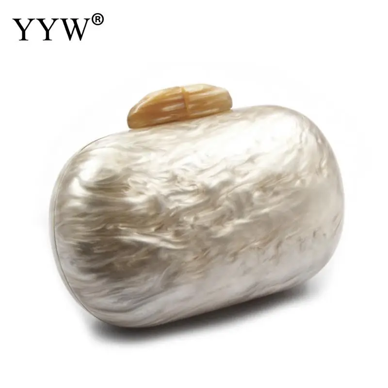 beige YYW мини Леопардовый принт акриловый свадебный кошелек клатч для женщин с цепочкой белый мрамор милый маленький кошелек 170x70x110 мм - Цвет: beige