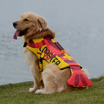 

Dog Life Jacket Ripstop Life Vest for Small, Middle, Large Size Dogs Fish Style Floatation Vest Adjustable Soft Rubber handle