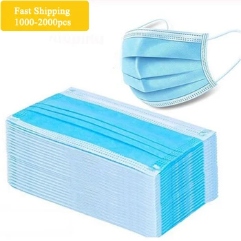 

100pcs Disposable Face Mask 마스크 3-Ply Non-woven maska Elastic Mouth Soft Breathable Safety Face Masks