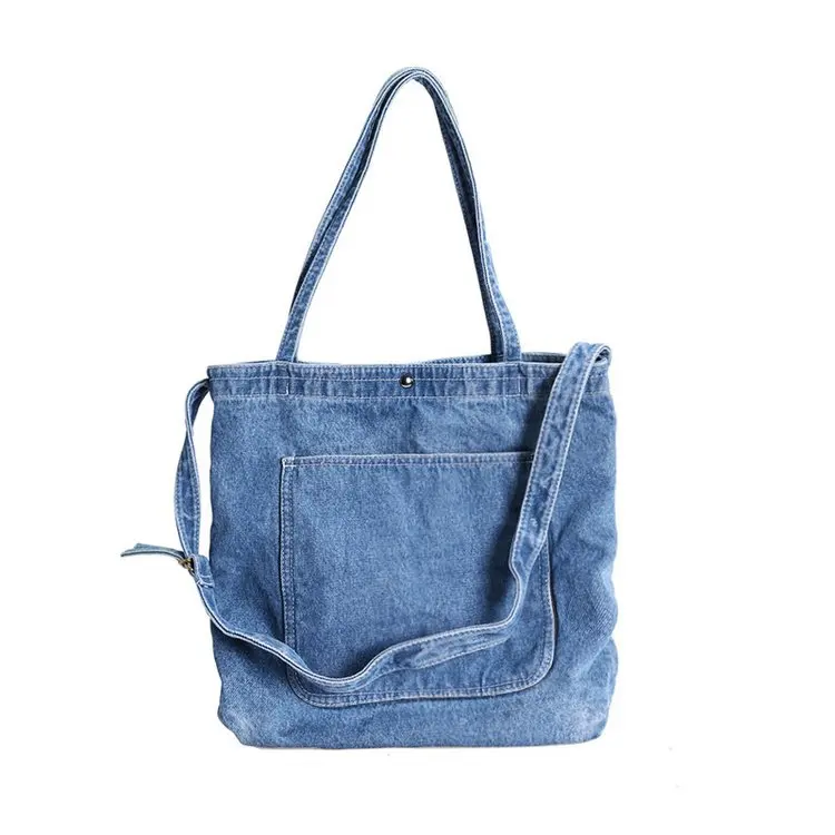 

Ougger Large Handbag Woman Shoulder Bags Summer Blue Denim Fashion Casual Normcore/Minimalist Large Capacity Bag for Outdoor