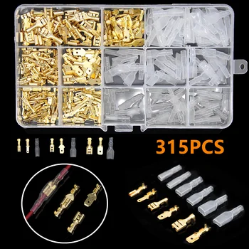

315PCS Insulated Female/Male Crimp Connector kit 2.8/4.8/6.3mm Spade Crimp Terminals Electrical Wire Connectors