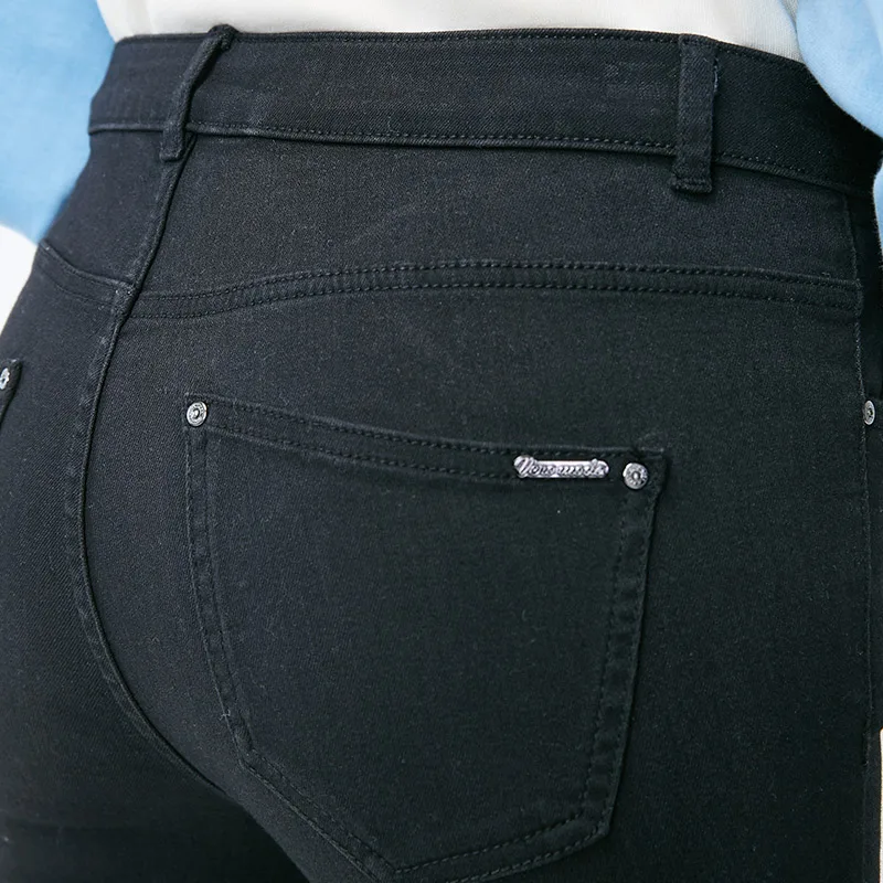 Vero Moda Новые поступления вышитые Сплит ноги Асимметричный Slim Fit необработанные джинсы | 318349545