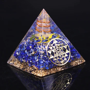 

Orgonite Jewelry Pyramid Natural Lapis Lazuli Orgone Energy Generator Chakra Healing/Emf Protection And Meditation Decoration