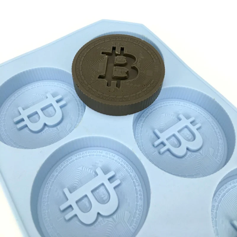 6 сетки 1 шт. силиконовая форма для льда монеты Биткойн Форма 3D Круглый лед лимонный Шоколад формы Замороженные кухонные аксессуары кухонные инструменты
