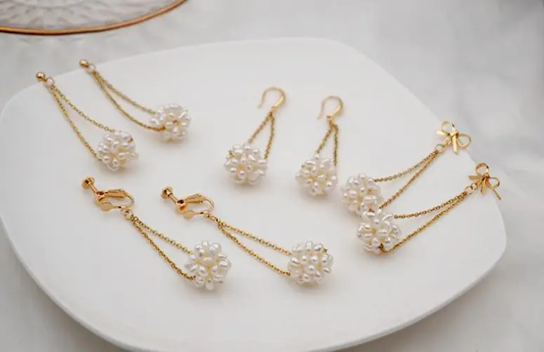 

New Arrival Favorite Pearl Earrings White Freshwater Pearls Round Ball Earring Girlfriend Wedding Birthday Party Girl Gift