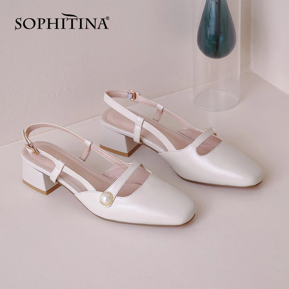 Женские босоножки SOPHITINA модные повседневные сандалии из воловьей кожи с круглым