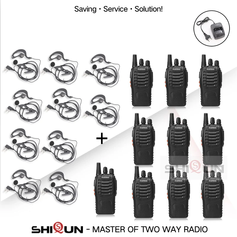10 2 шт 4 шт 10 шт Baofeng BF-888S Walkie Talkie 888s 5W 400-470MHz UHF BF888s BF 888S H777 Дешевые двухстороннее радио USB зарядное устройство - Цвет: 10