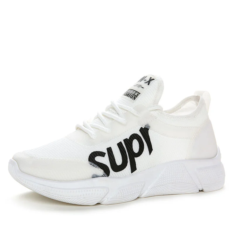 Кроссовки женские на платформе повседневные спортивные туфли без каблука белые