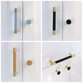 

1pcs 153mm 116mm Kitchen Cupboard Bookcase Wine Cabinet Handles Leather Drawer Pulls Knobs T Handles TJM9172