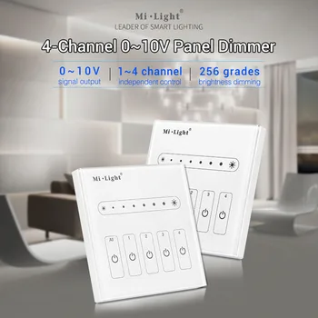 

MIlight L4 4-Channel 0~10V Panel Dimmer 2.4GHz LED Bulb Controller Output Voltage 0~10V LED Controller AC100-240V