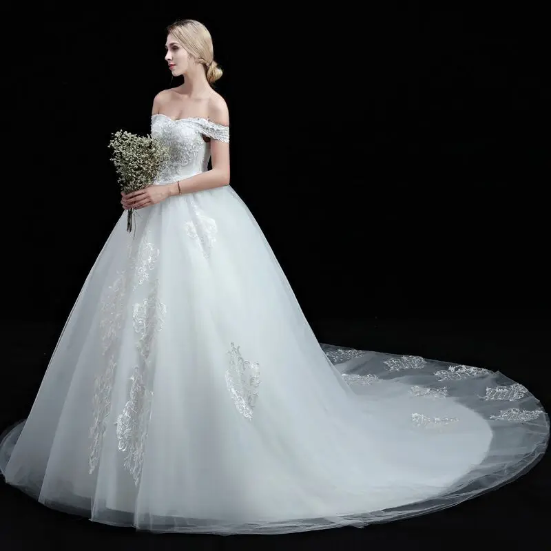 

Vintage A-Line Lace Appliques A-Line Wedding Dresses Bridal Gowns 2020 Modest Cheap Women European Fashion Wedding Dress Custom