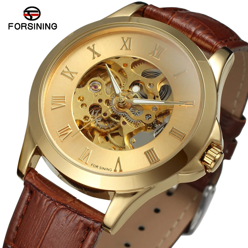 

Hot Selling Forsining Analog Watch Retro Rome Characters Automatic Machine Hollow Table